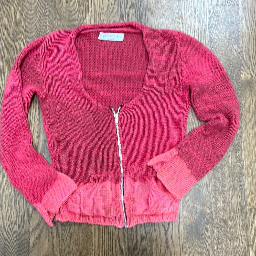 Twin-Set Pink zip front knit Cardigan size medium